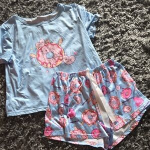 Kids Donut Print Pajama Set - Blue